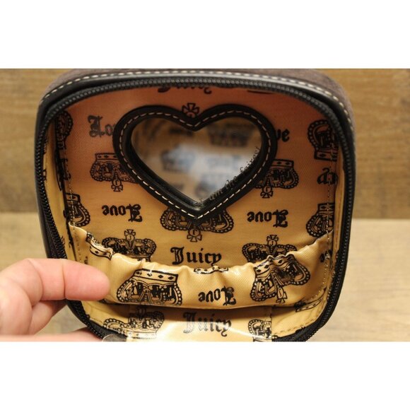 JUICY COUTURE Sugar‎ & Spice Velour Train Case Y2K Embroidered Makeup Bag - Picture 13 of 16
